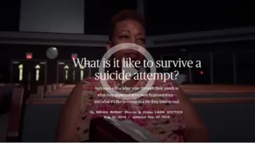 image of a woman with the text what's it like to survive a suicide attempt